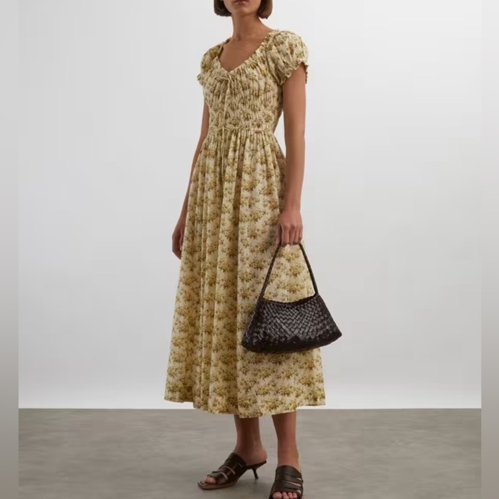 NWT / Doen Ashlynn Dress in Citron Rosier Floral - Picture 8 of 8